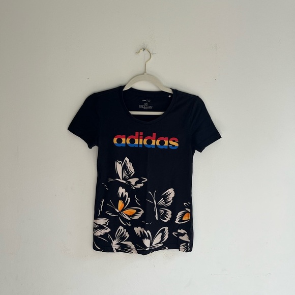 FARM RIO x ADIDAS Black T Shirt Size XS - Picture 3 of 5